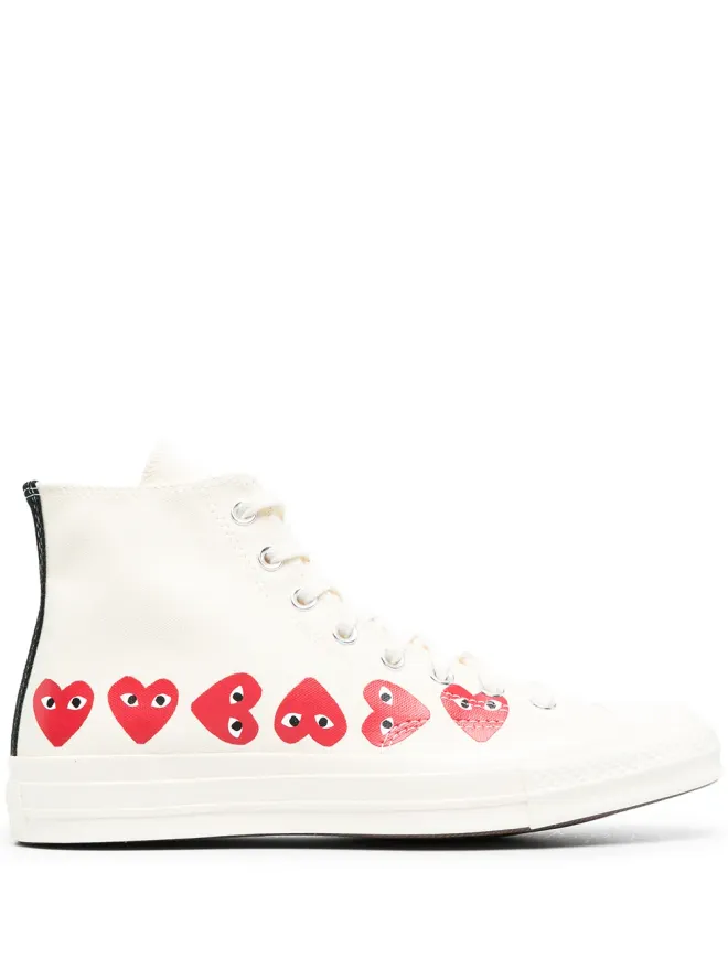 Comme Des Garçons Play x Converse Comme Des Garçons Play x Converse Chuck 70 Hi マルチハーツ ホワイト スニーカーの商品画像