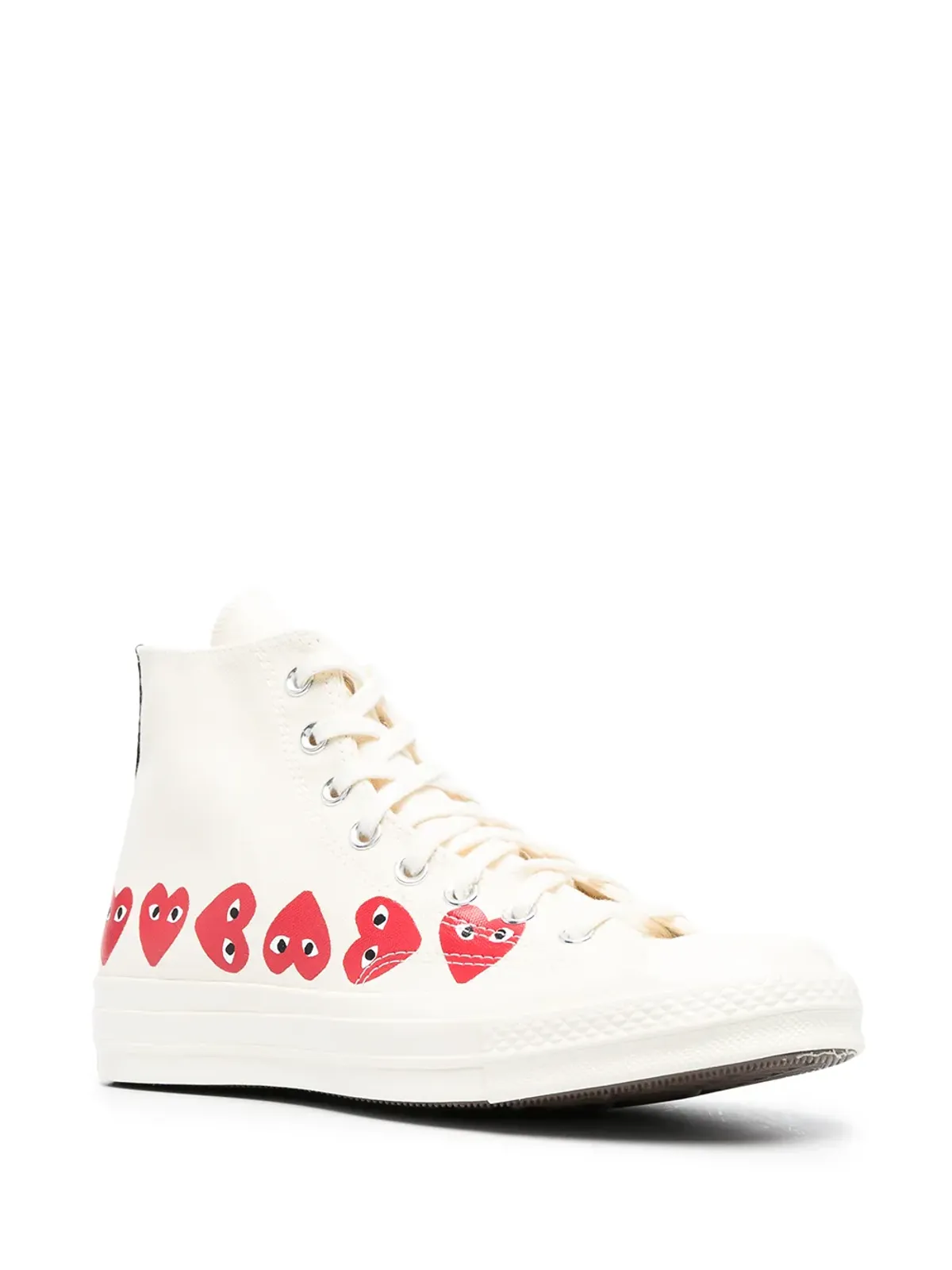Comme Des Garçons Play x Converse Chuck 70 Hi マルチハーツ ホワイト スニーカー - 画像2