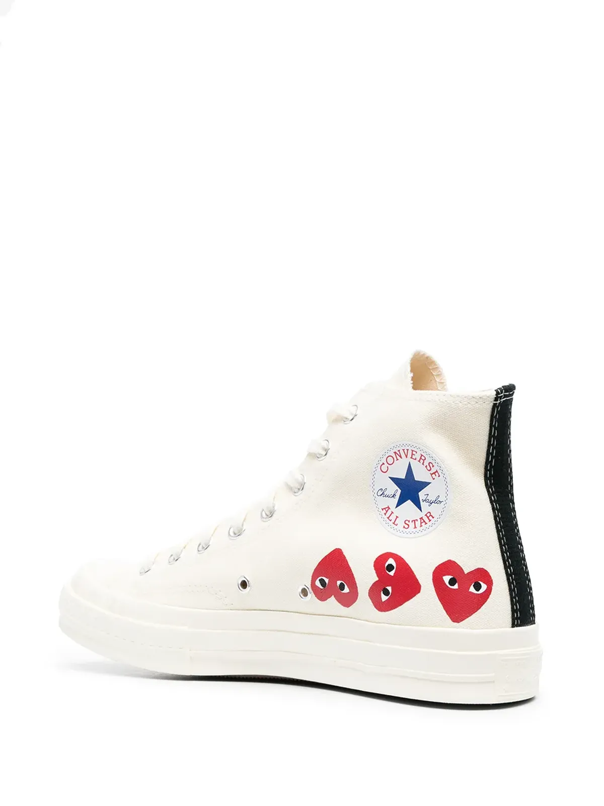 Comme Des Garçons Play x Converse Chuck 70 Hi マルチハーツ ホワイト スニーカー - 画像3