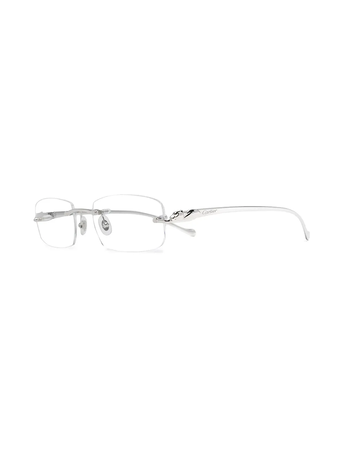Cartier Eyewear rimless rectangular-frame glasses - Silver - 画像2