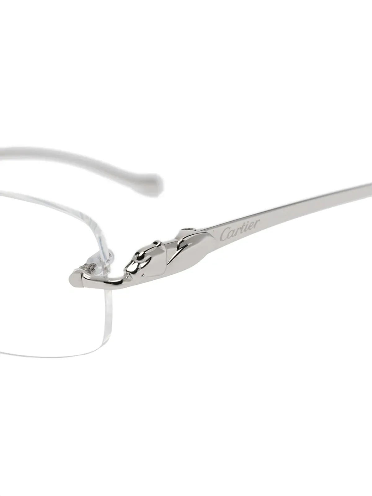 Cartier Eyewear rimless rectangular-frame glasses - Silver - 画像3