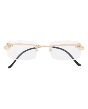 Cartier Eyewear 長方形フレーム眼鏡 - 金色 - サムネイル1