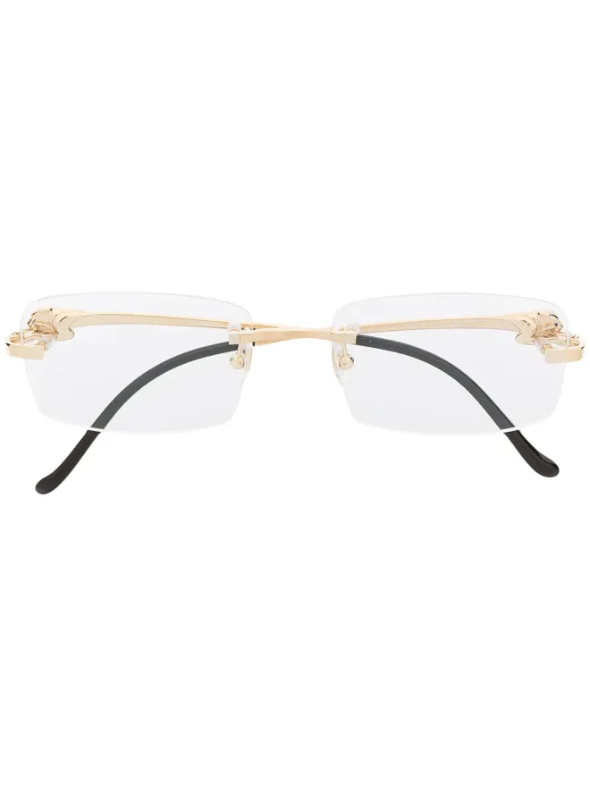 Cartier Eyewear Cartier Eyewear 長方形フレーム眼鏡 - 金色の商品画像