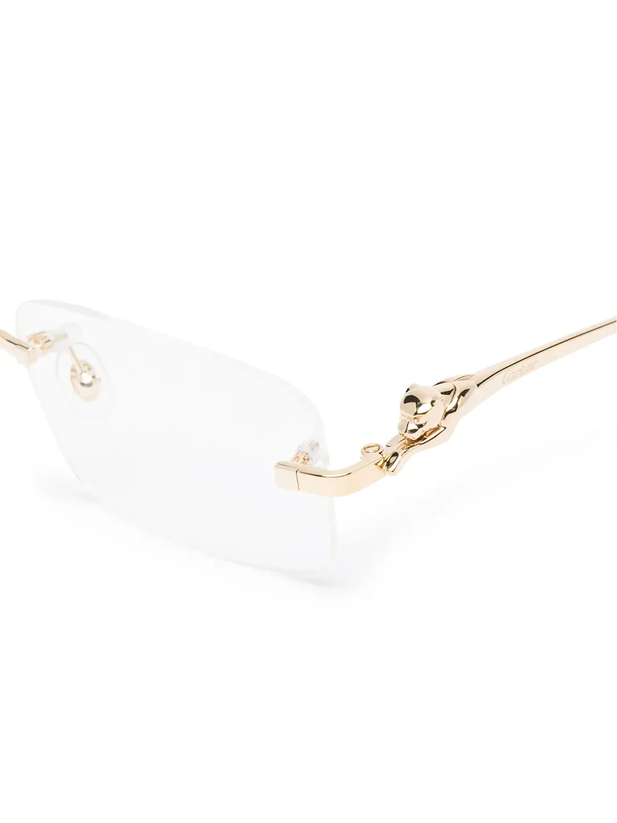 Cartier Eyewear 長方形フレーム眼鏡 - 金色 - 画像3