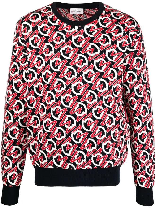 Moncler Moncler ジャカードロゴ クルーネック セーターの商品画像