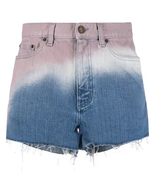 Saint Laurent オムブレエフェクトデニムショーツ - Blue - サムネイル1