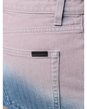 Saint Laurent オムブレエフェクトデニムショーツ - Blue - サムネイル5