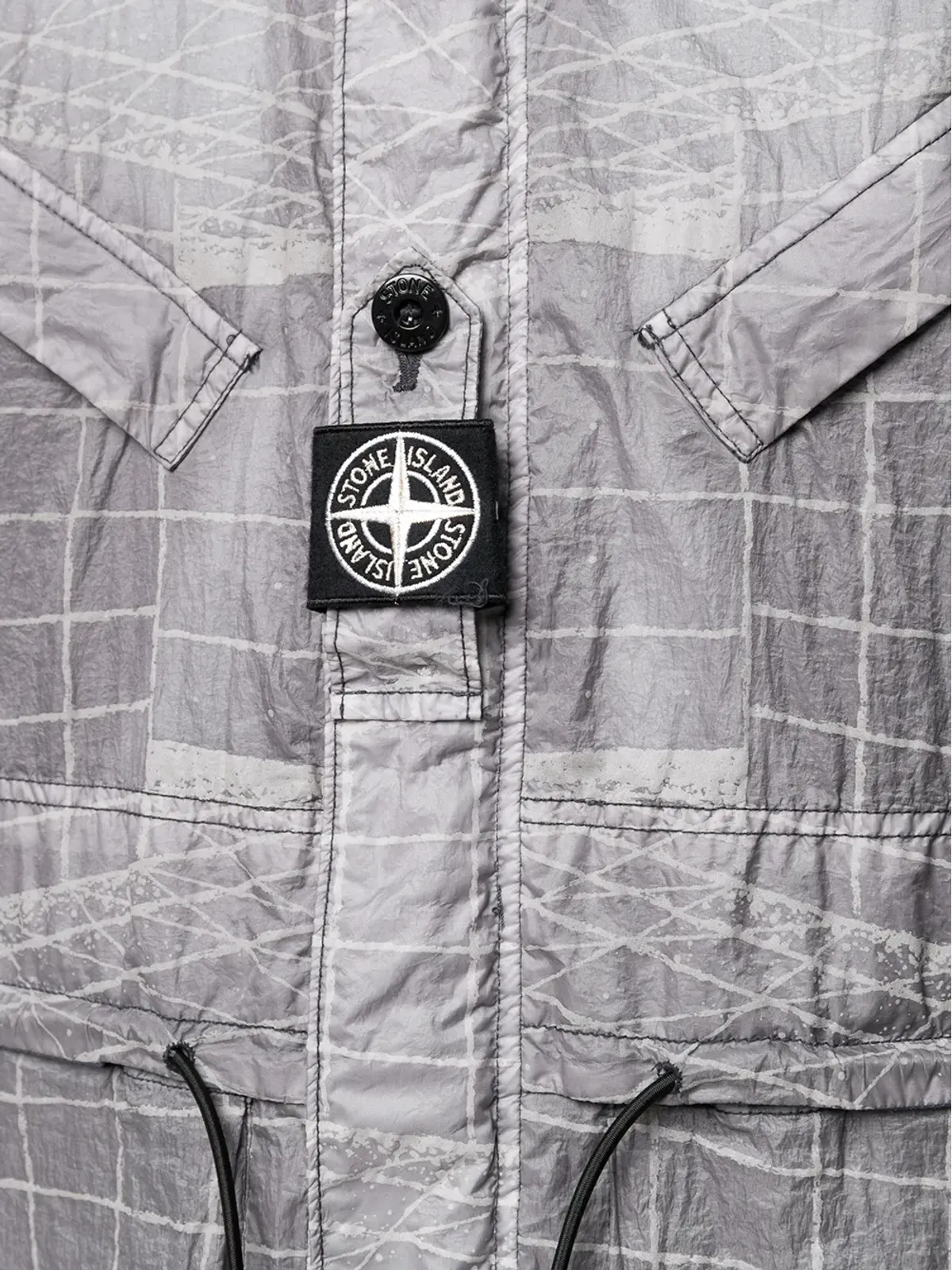 Stone Island 抽象プリント フード付き 軽量ジャケット - 画像5