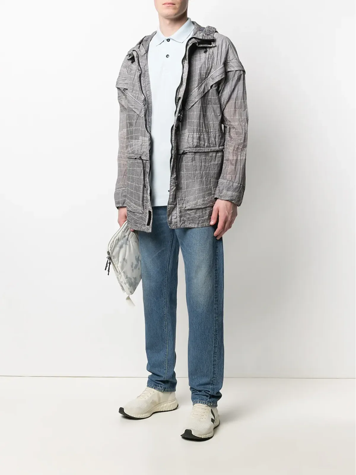 Stone Island 抽象プリント フード付き 軽量ジャケット - 画像2