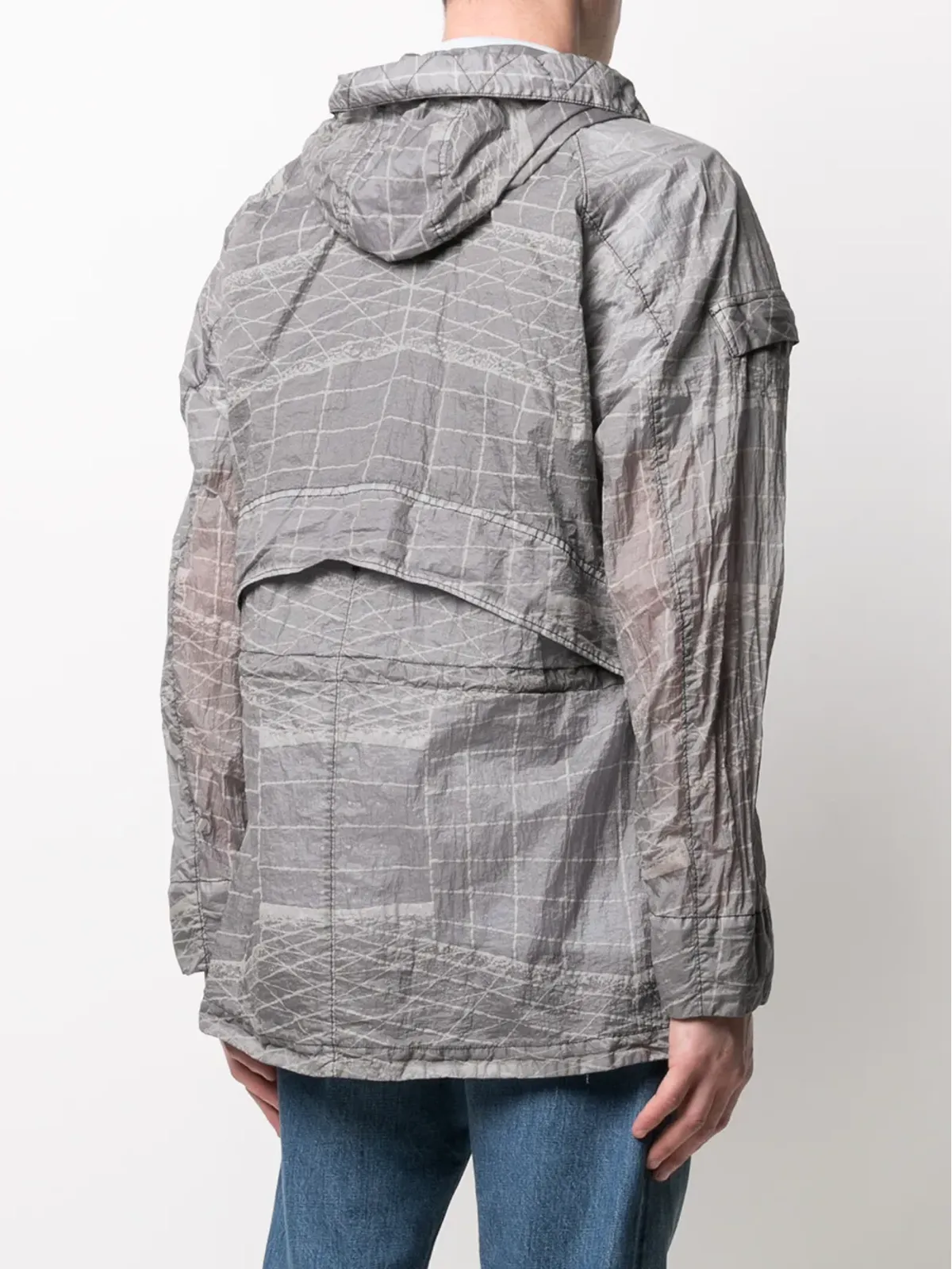 Stone Island 抽象プリント フード付き 軽量ジャケット - 画像4