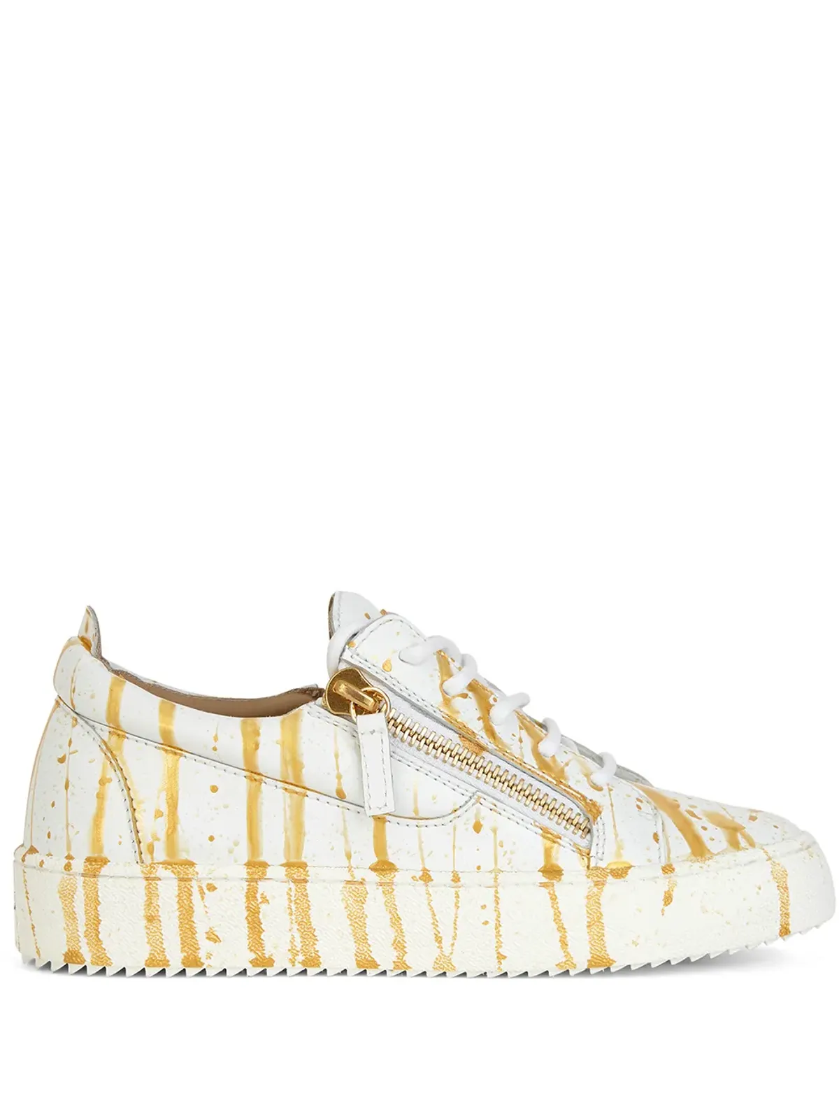 Giuseppe Zanotti ペイントスプラター レザースニーカー - 画像1