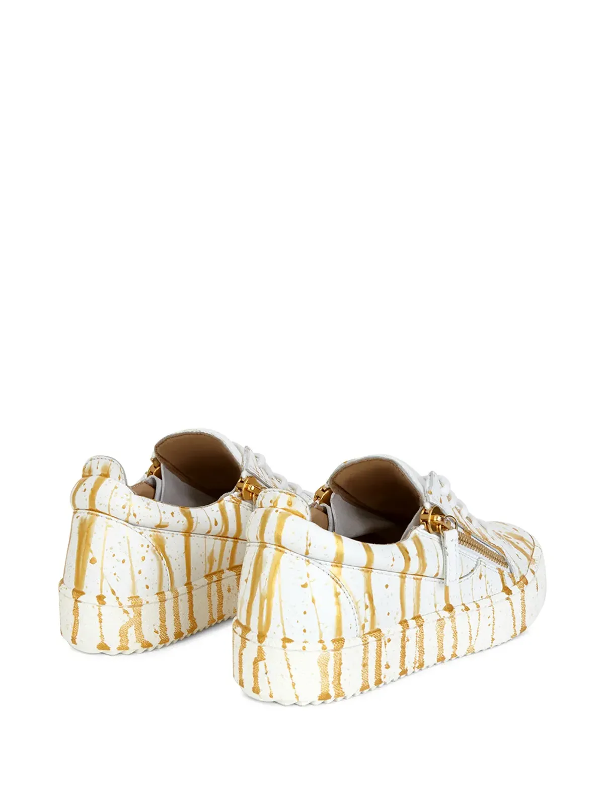 Giuseppe Zanotti ペイントスプラター レザースニーカー - 画像3
