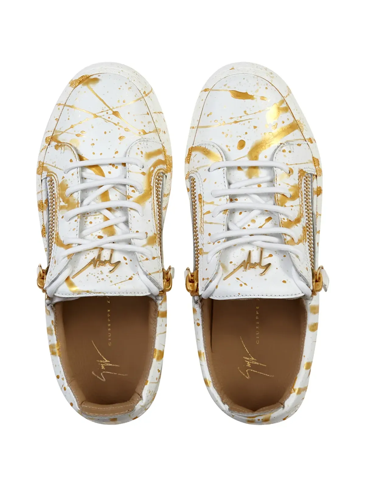 Giuseppe Zanotti ペイントスプラター レザースニーカー - 画像4