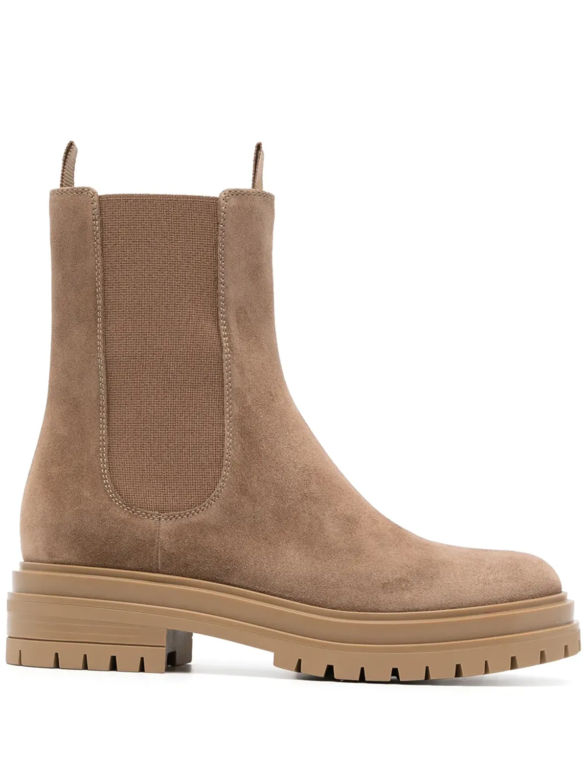 Gianvito Rossi チェルシーブーツ（スエード／キャメルブラウン） - 画像1