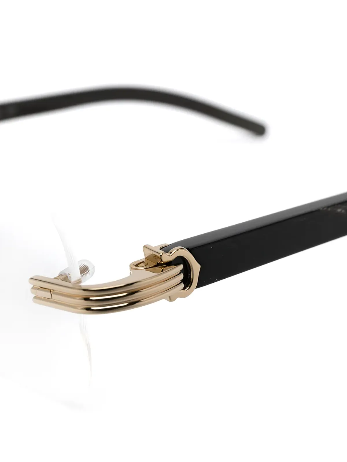Cartier Eyewear C de Cartier 長方形フレーム眼鏡 - ブラック - 画像3