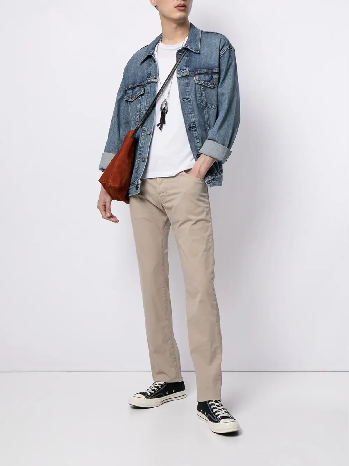 Jacob Cohën クリンクルド・スリムフィットパンツ - 画像2