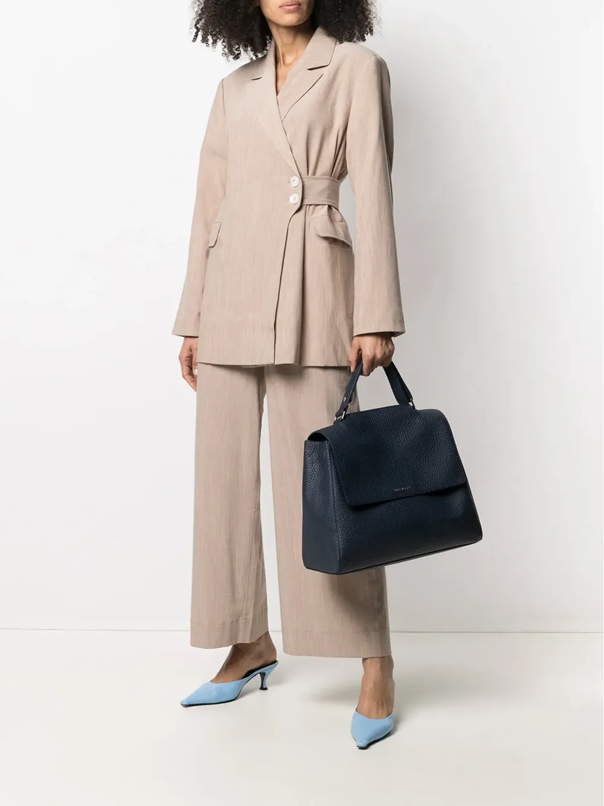 Orciani ロゴ入りトップハンドルトートバッグ - 画像2