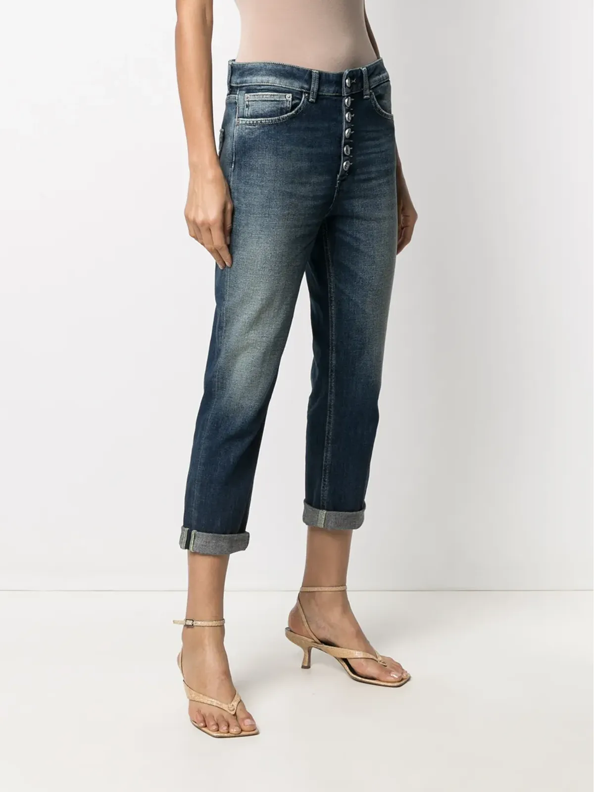 DONDUP フェード加工 スリムフィット クロップドジーンズ - ブルー - 画像3