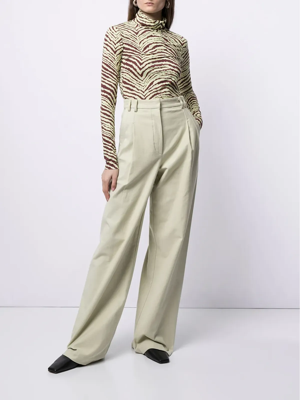 Proenza Schouler White Label タイガープリント ハイネックトップ - イエロー - 画像2