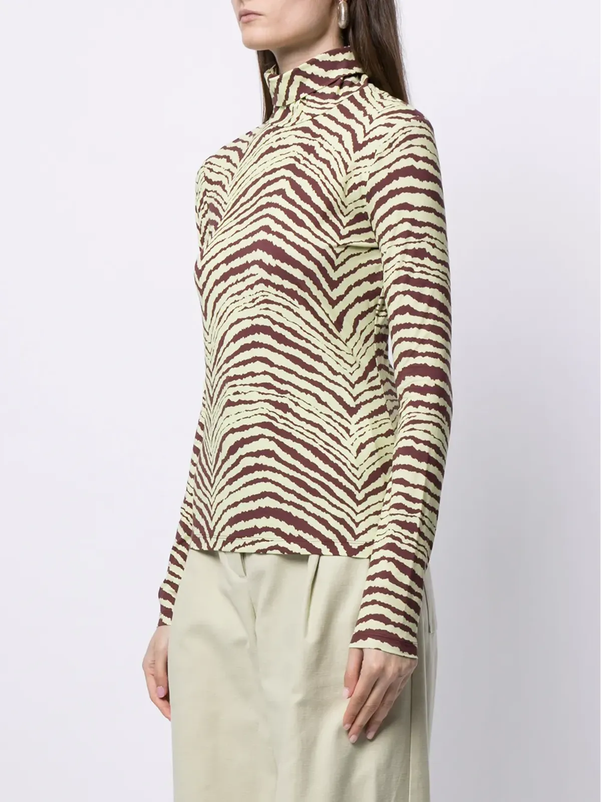 Proenza Schouler White Label タイガープリント ハイネックトップ - イエロー - 画像3