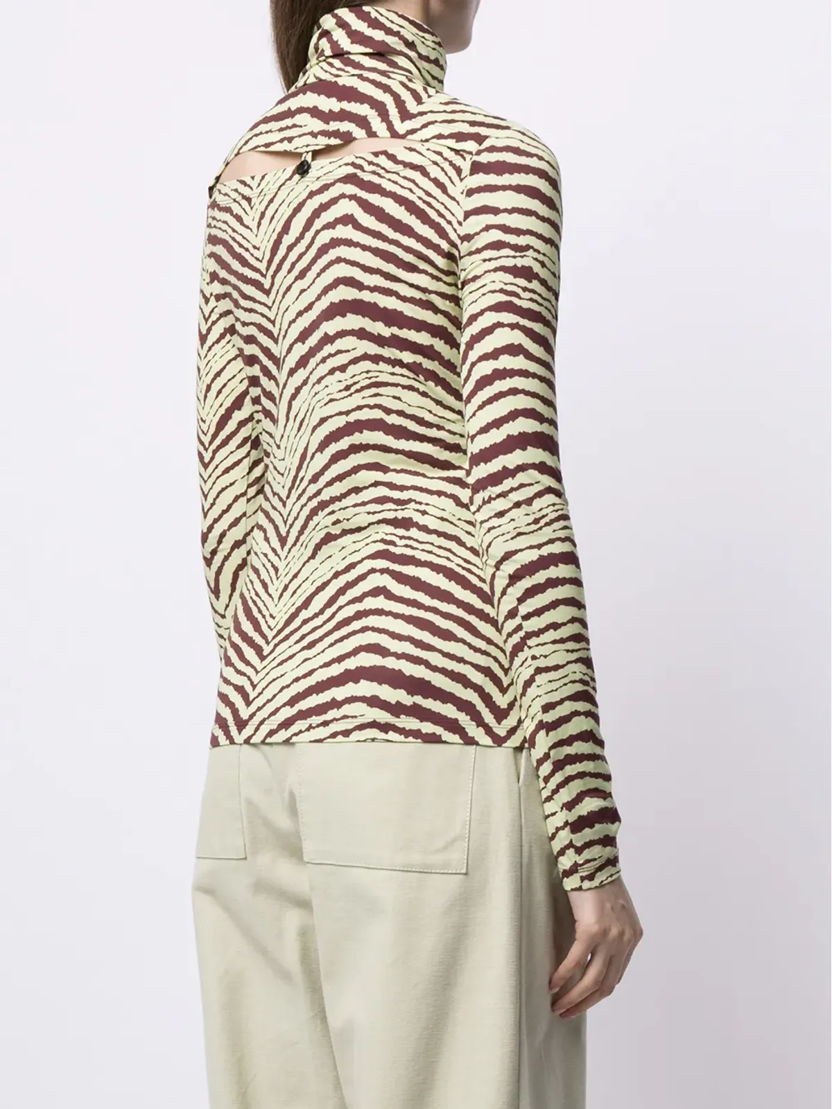 Proenza Schouler White Label タイガープリント ハイネックトップ - イエロー - 画像4