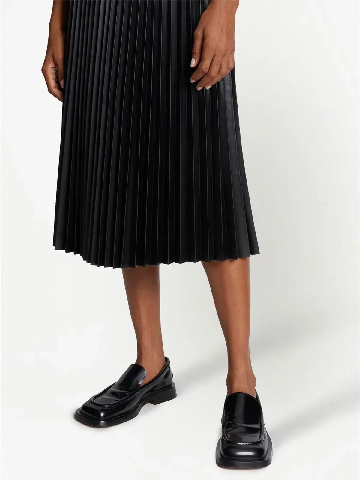 Proenza Schouler White Label フェイクレザー プリーツスカート - ブラック - 画像5
