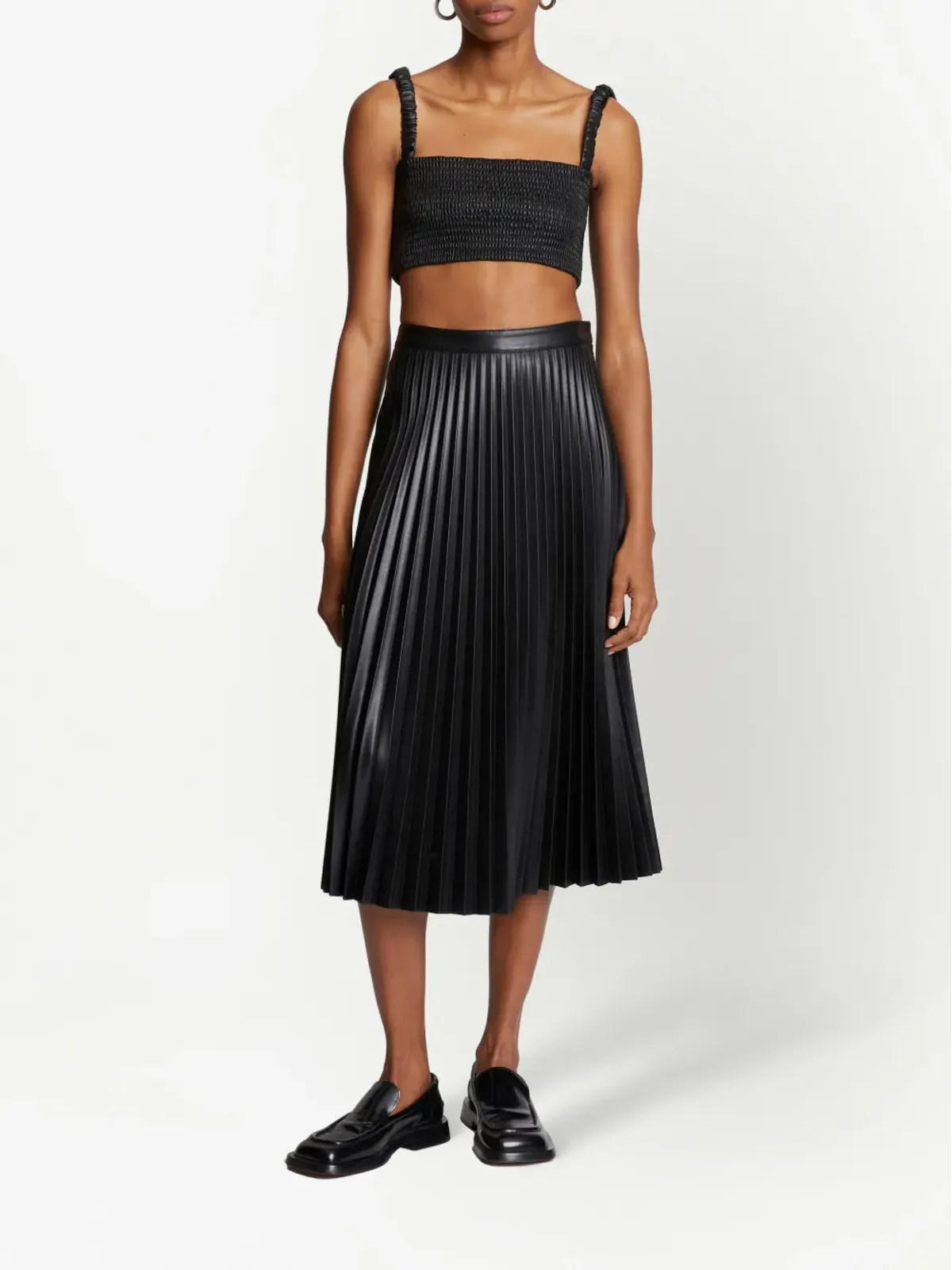 Proenza Schouler White Label フェイクレザー プリーツスカート - ブラック - 画像2