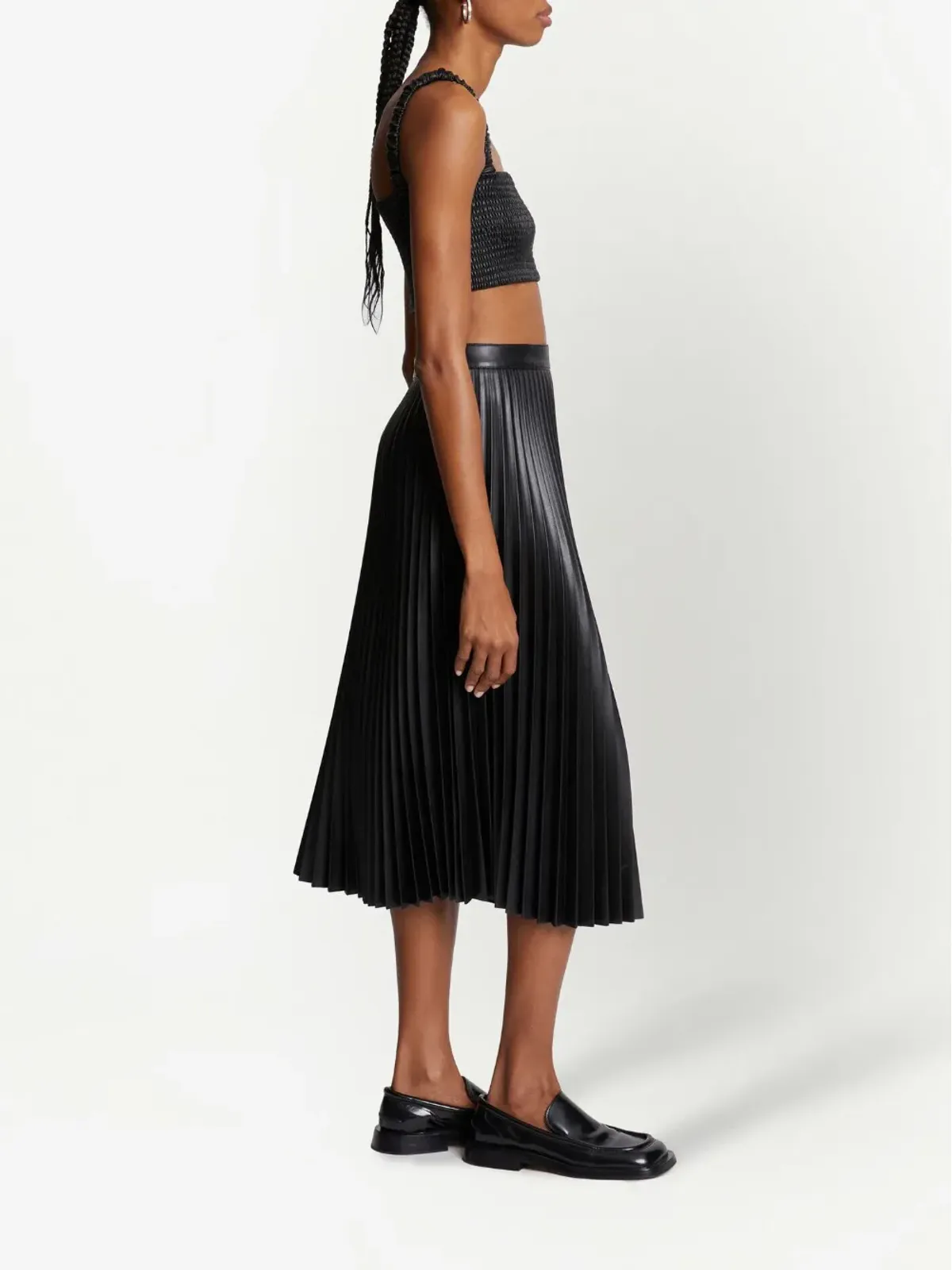 Proenza Schouler White Label フェイクレザー プリーツスカート - ブラック - 画像3