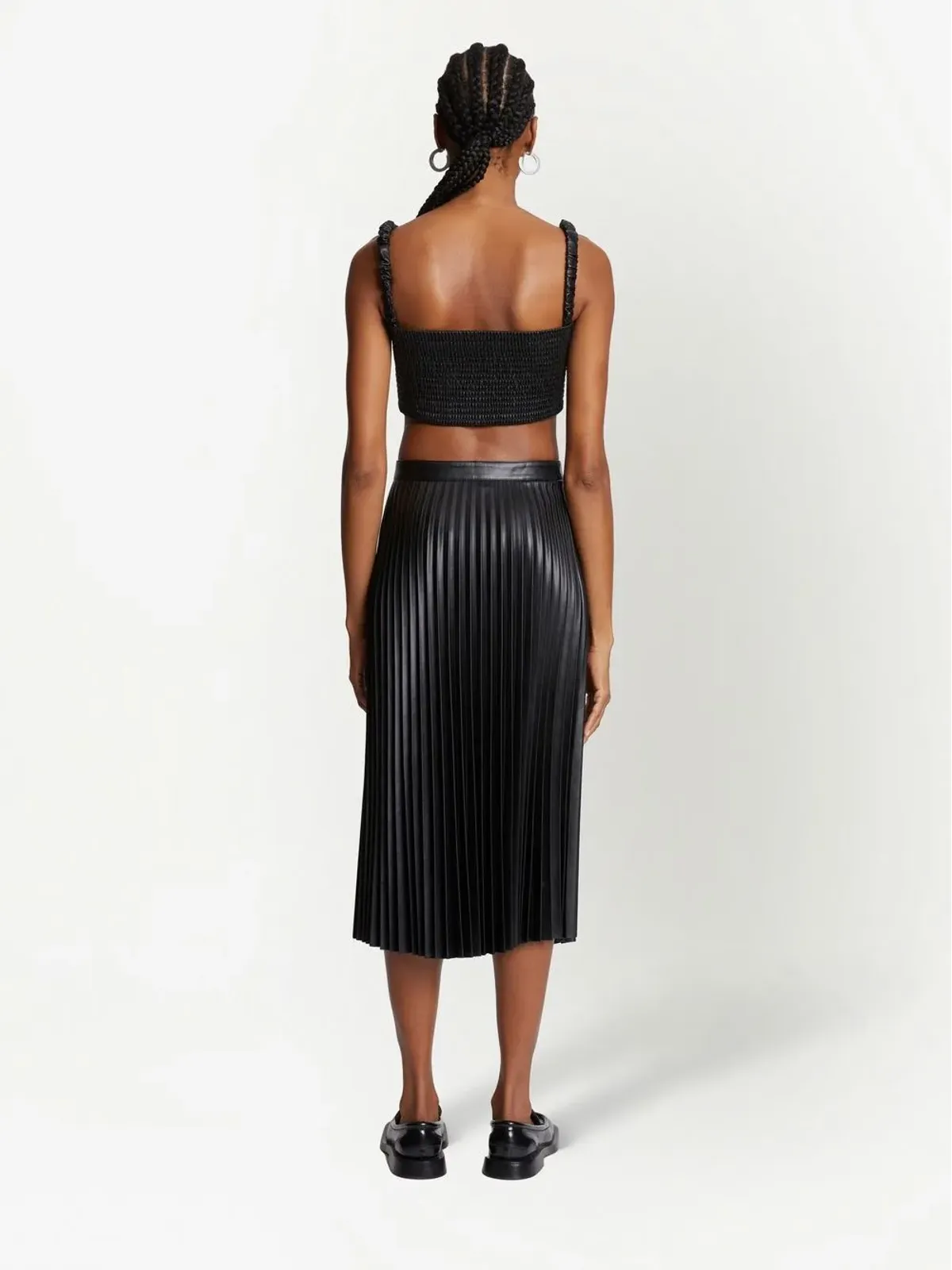 Proenza Schouler White Label フェイクレザー プリーツスカート - ブラック - 画像4