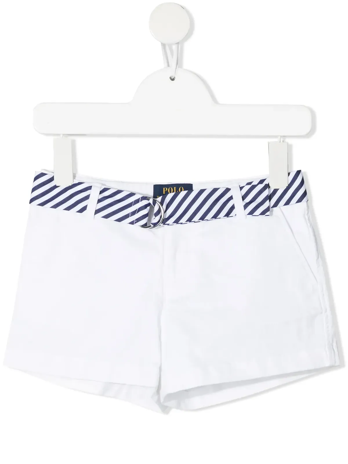 POLO RALPH LAUREN KIDS ベルト付きコットン混紡ショーツ - ホワイト - 画像1
