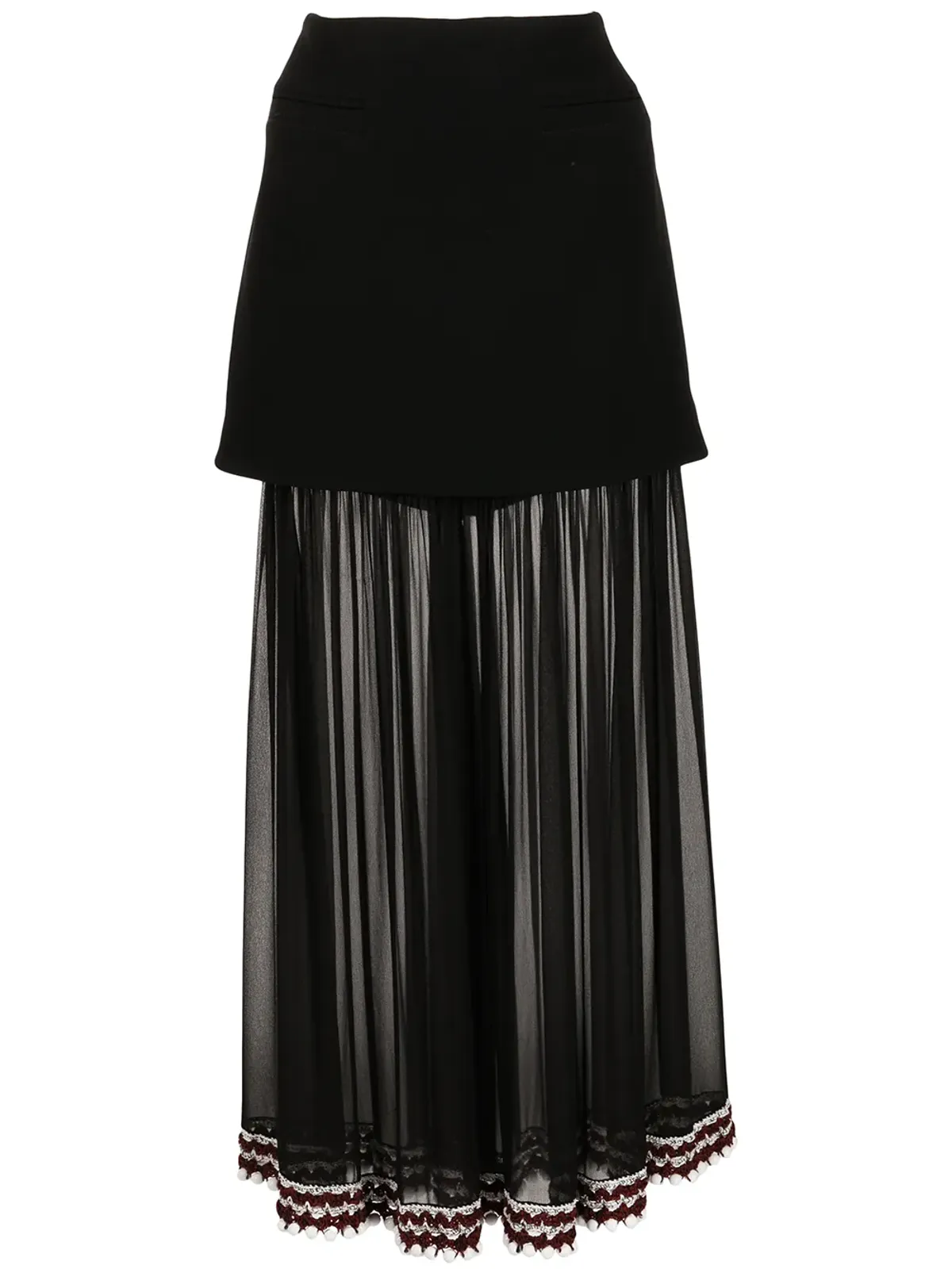 Proenza Schouler クロシェットトリム シフォンパネルスカート - 画像1