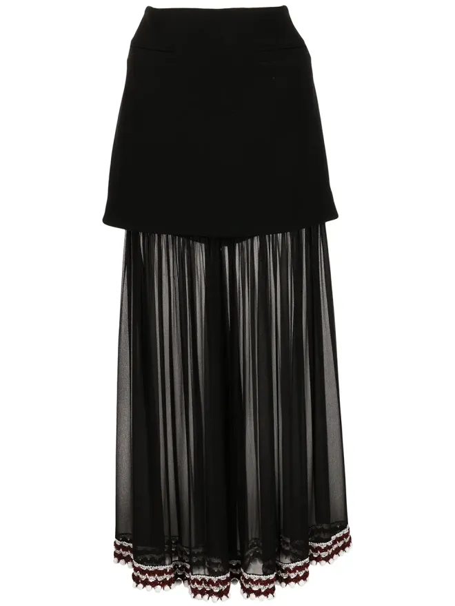 Proenza Schouler Proenza Schouler クロシェットトリム シフォンパネルスカートの商品画像