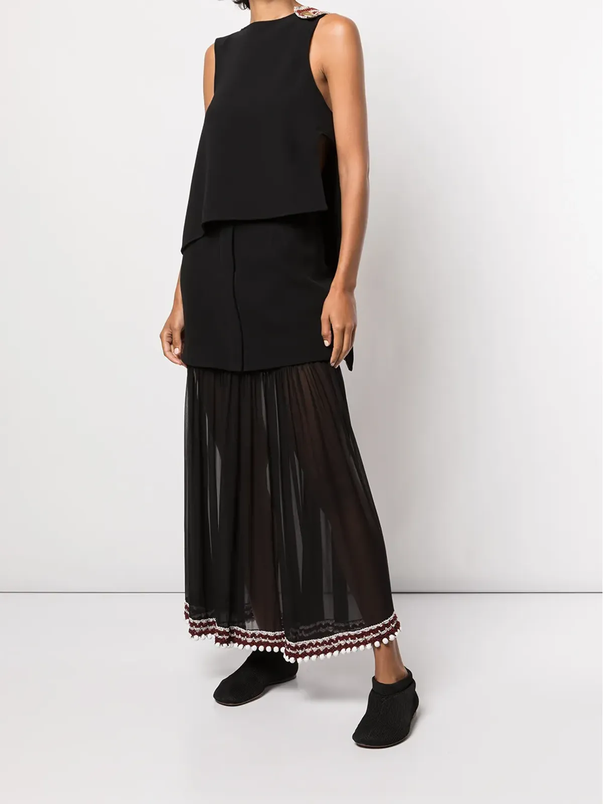 Proenza Schouler クロシェットトリム シフォンパネルスカート - 画像2