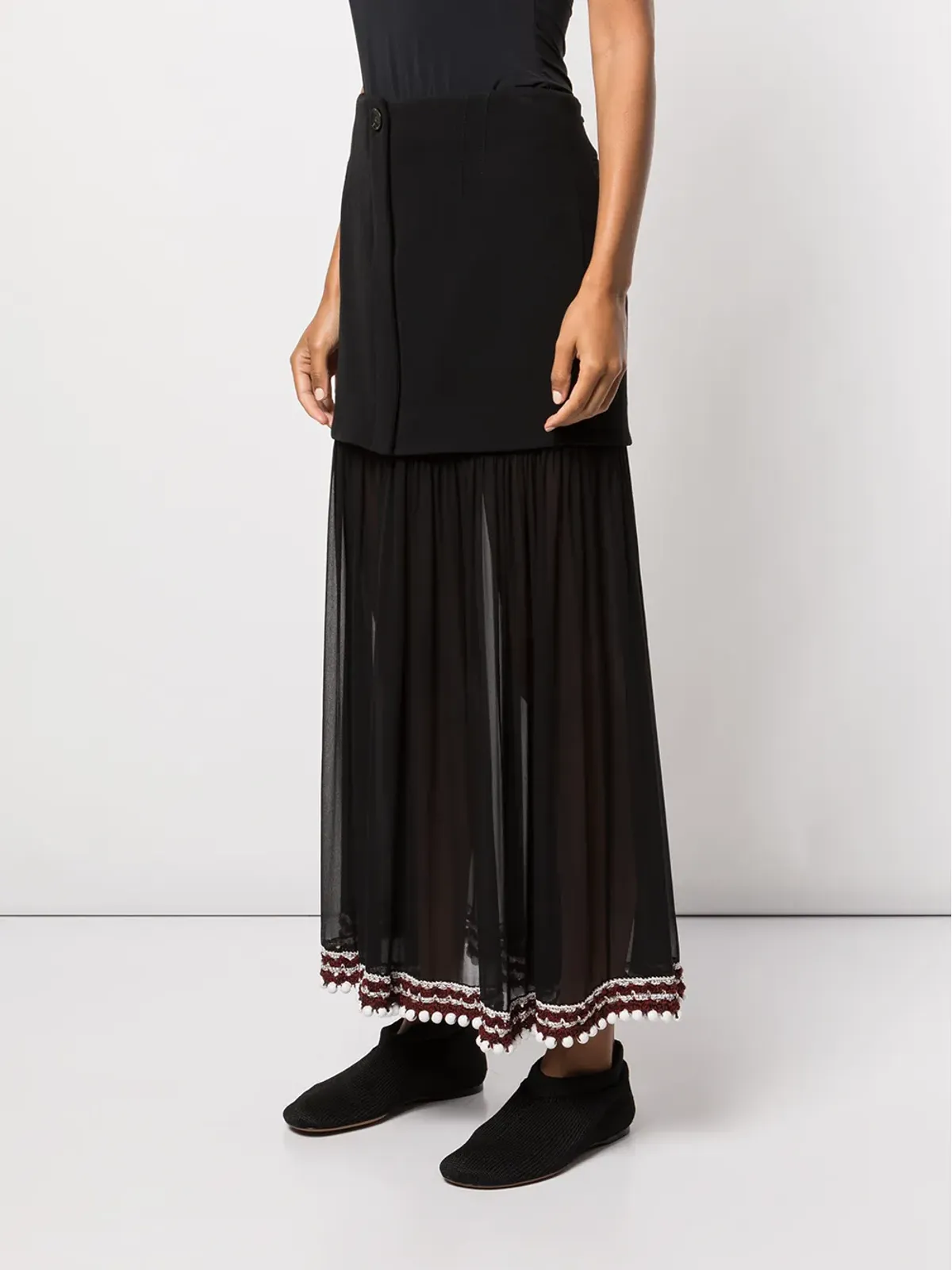 Proenza Schouler クロシェットトリム シフォンパネルスカート - 画像3