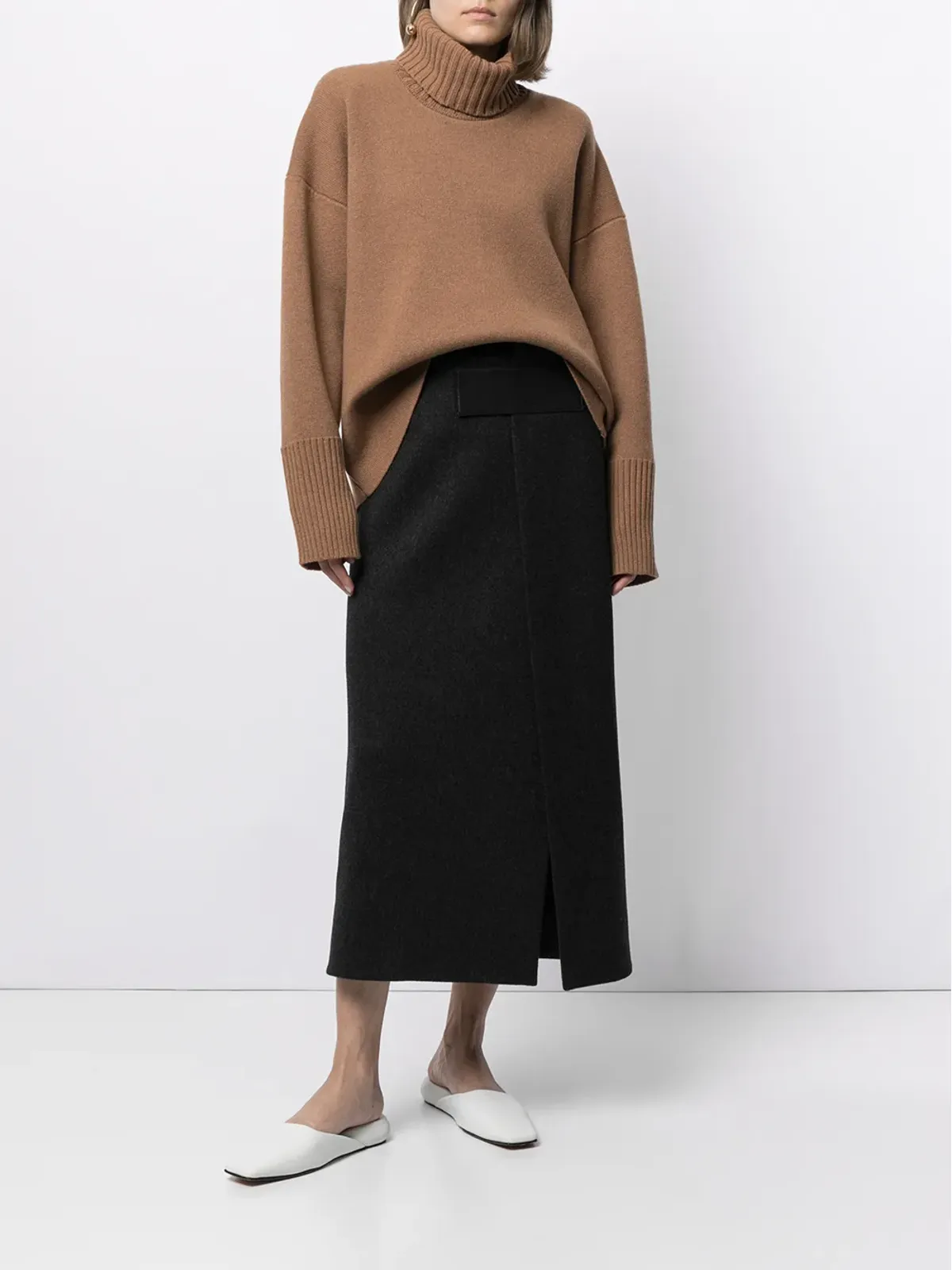 Proenza Schouler ロールネック ドロップショルダー ジャンパー ブラウン - 画像2