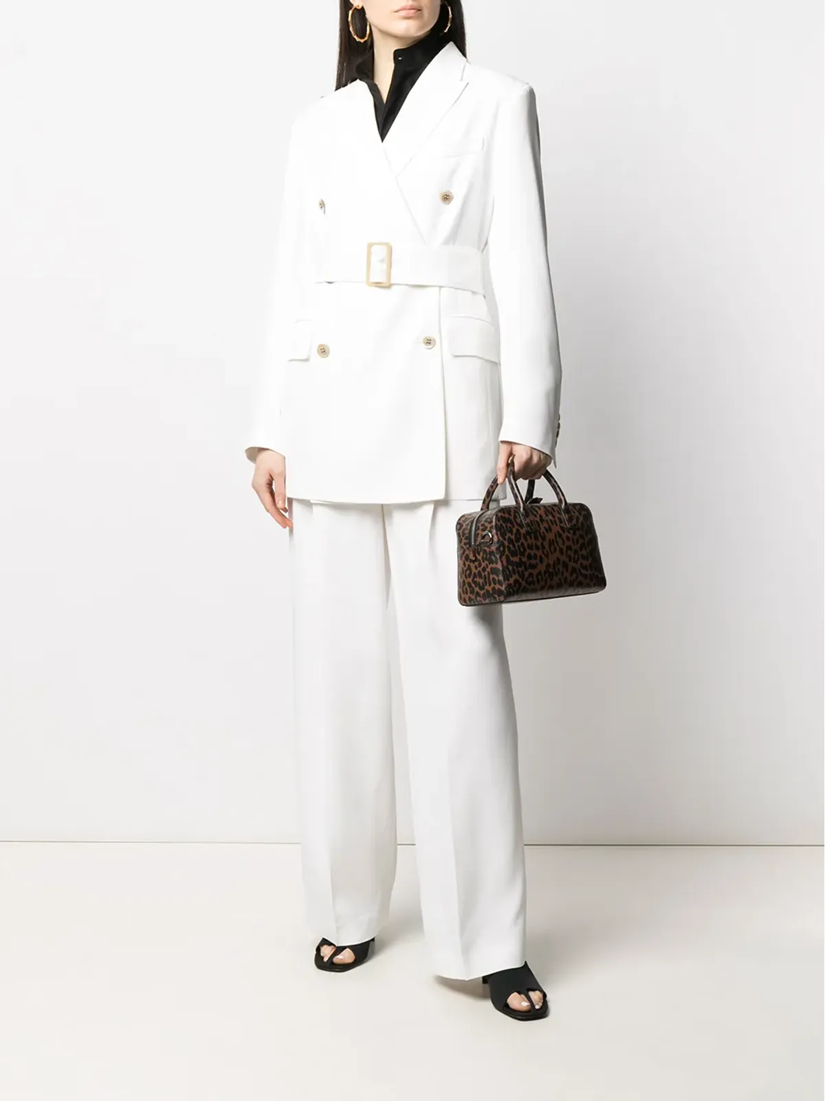 Golden Goose ダブルブレスト ベルト付きブレザー ホワイト - 画像2