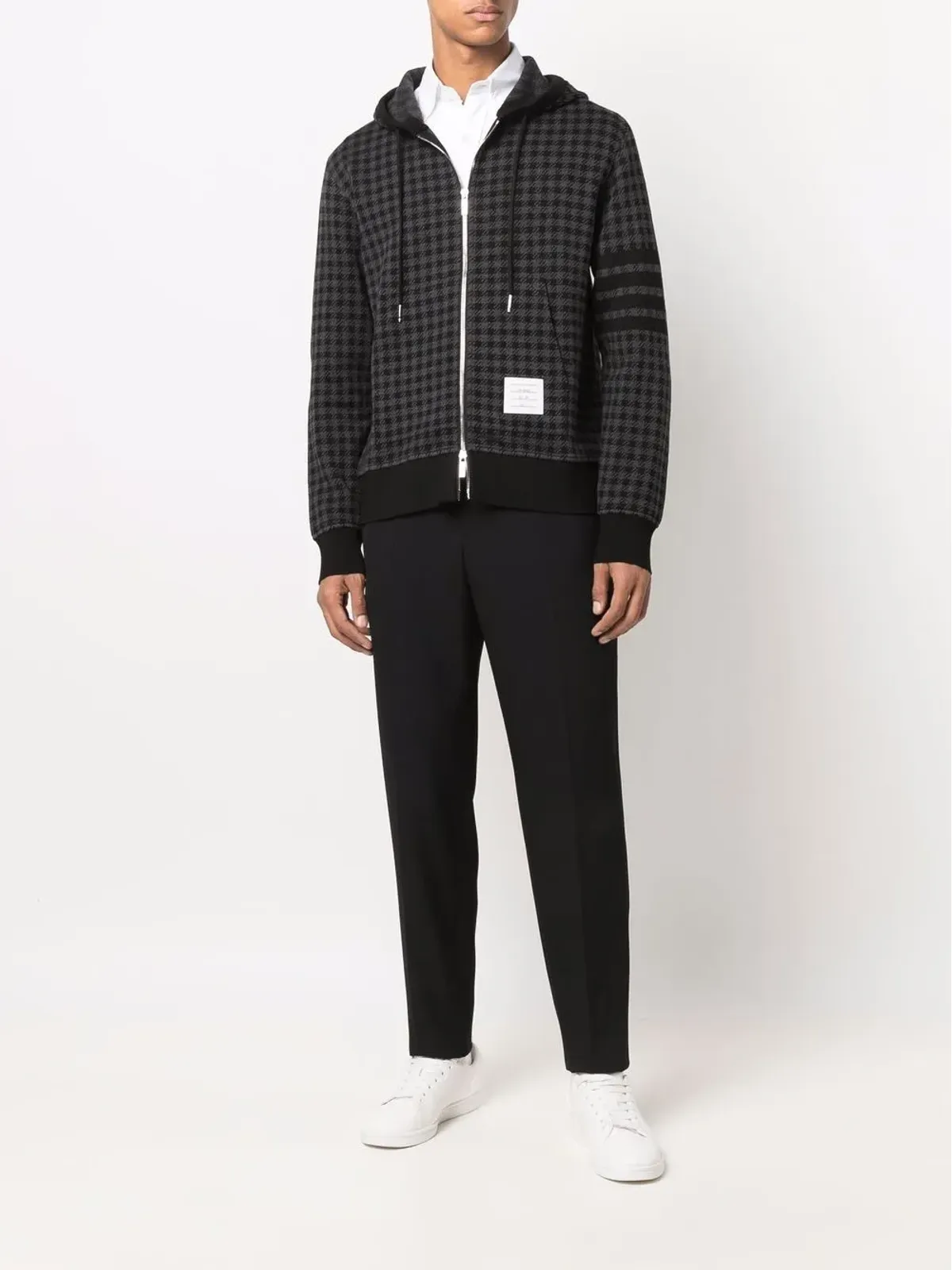 Thom Browne Gunclub チェックジャカード ジップアップ フーディ - 画像2