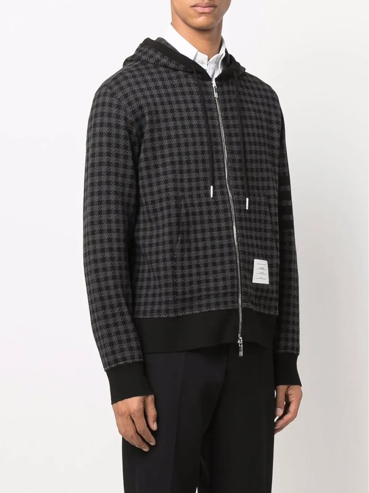 Thom Browne Gunclub チェックジャカード ジップアップ フーディ - 画像3