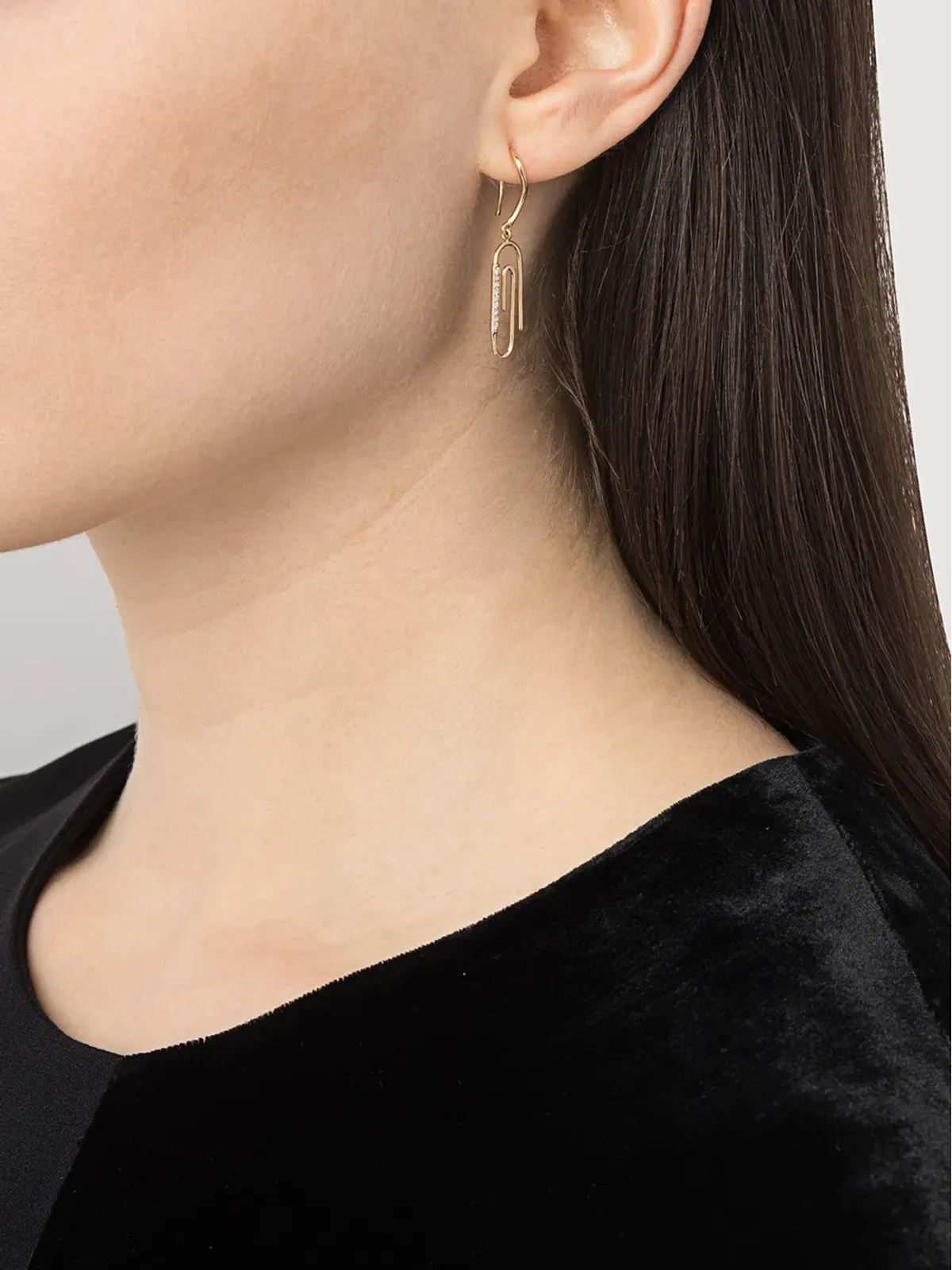 Aurelie Bidermann ペーパークリップダイヤモンドピアス - 画像2
