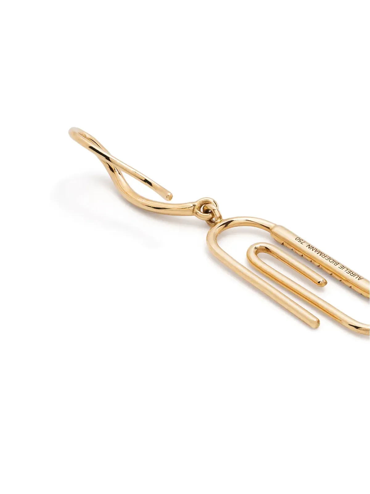 Aurelie Bidermann ペーパークリップダイヤモンドピアス - 画像4