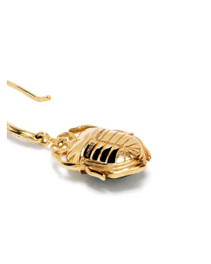 Aurelie Bidermann 18kt イエローゴールド スカラベモチーフ ツァボライトとダイヤモンドのイヤリング - サムネイル4