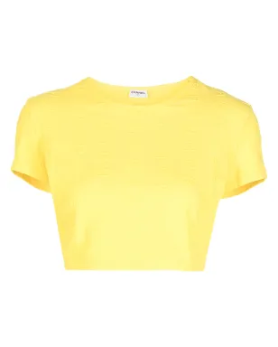CHANEL 1997 CCロゴ刺繍 クロップドTシャツ - イエロー - サムネイル1