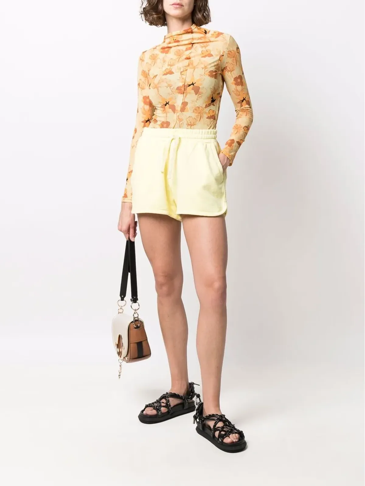 RED Valentino ドローストリングウエストのトラックショーツ - Yellow - 画像2