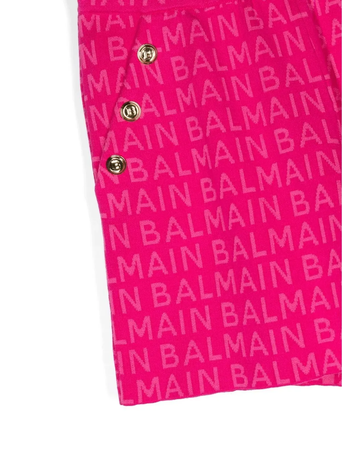 Balmain Kids ロゴプリント ボタンディテール ショーツ - ピンク - 画像3