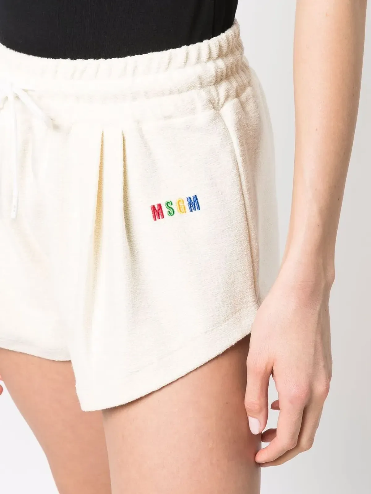 MSGM ロゴ刺繍入りコットン トラックショーツ - 画像5