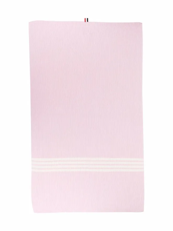 Thom Browne Kids Thom Browne Kids 4-Barリブ編みウールブランケット - ピンクの商品画像