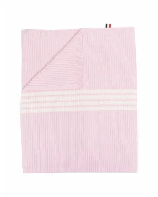 Thom Browne Kids 4-Barリブ編みウールブランケット - ピンク - サムネイル2