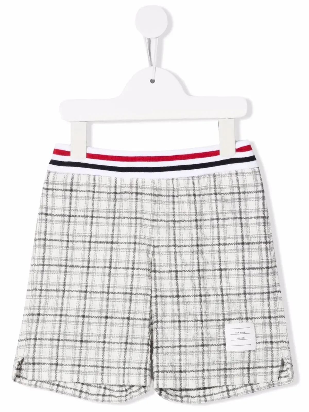 Thom Browne Kids チェック柄ニットショーツ ホワイト - 画像1