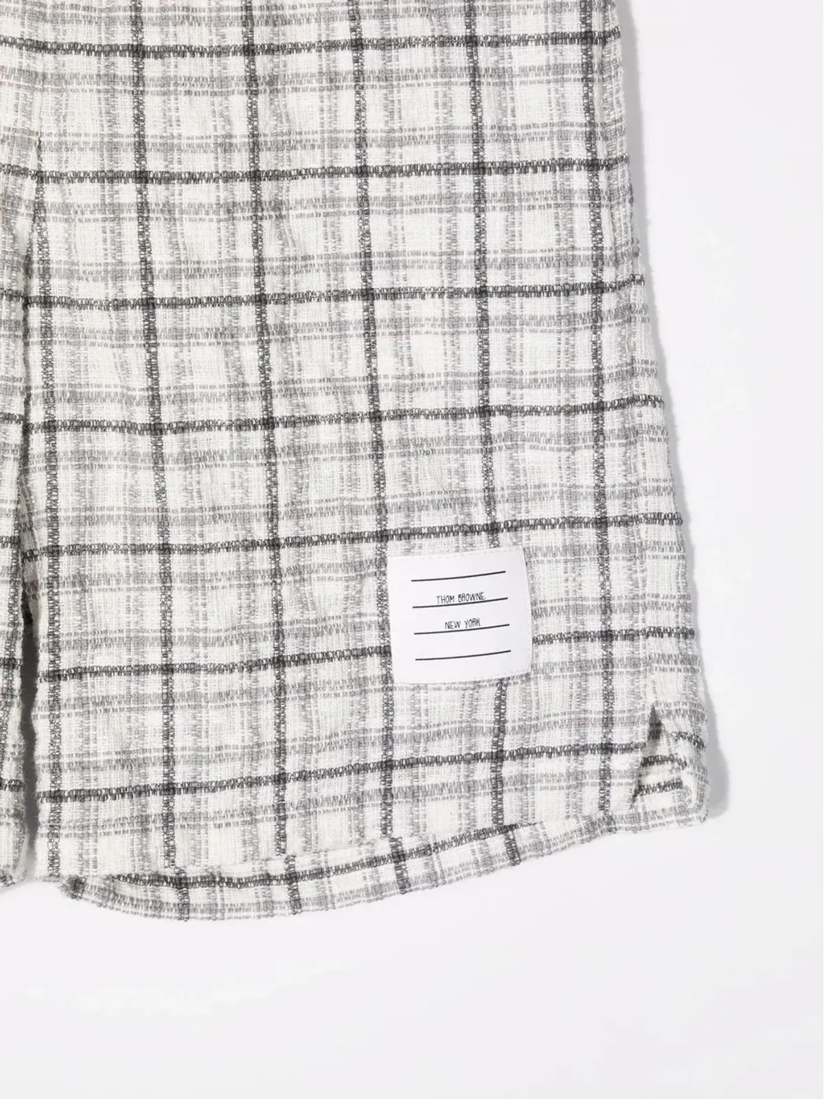 Thom Browne Kids チェック柄ニットショーツ ホワイト - 画像3