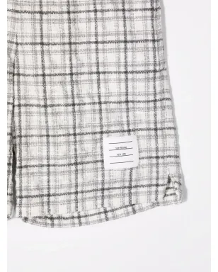 Thom Browne Kids チェック柄ニットショーツ ホワイト - サムネイル3